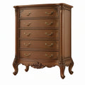 Cassettiera 100 x 50 x 140 cm in legno marrone - 5 cassetti stile classico decorativo
