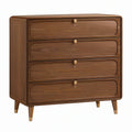 Cassettiera 90x45x100 cm in legno marrone con 4 cassetti stile retrò
