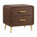 Comodino 50 x 40 x 55 cm in legno ingegnerizzato marrone noce con due cassetti stile moderno