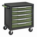 Carrello portautensili 75 x 45 x 90 cm in acciaio nero e verde con 5 cassetti