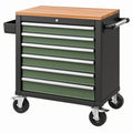 Carrello portautensili 78 x 46 x 95 cm in acciaio verde e nero con 7 cassetti