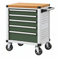 Carrello portautensili 76 x 46 x 93 cm in acciaio verde con 5 cassetti e ruote
