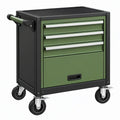 Carrello portautensili 76 x 46 x 90 cm in acciaio verde con 3 cassetti e ruote
