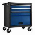 Cassettiera portautensili 77 x 46 x 97 cm in acciaio blu e nero con ruote